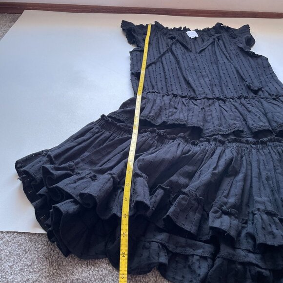MISA Los Angeles "Lilian" Black Tiered Ruffle Mini Dress SZ M 100% Cotton - Picture 12 of 12